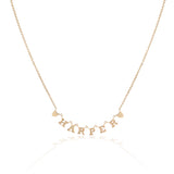 Mini Personalized Name Necklace With Hearts