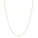 Rainbow Sapphire Bezel Necklace