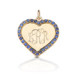 Custom Heirloom Heart Pendant with Blue Sapphires