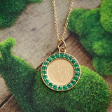 Custom Heirloom Emerald Disc Pendant