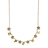 Customized Diamond Star and Gold Initial Necklace