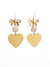 Bow, Carved Rose and Heart Earring