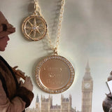 Custom Heirloom White Sapphire Disc Pendant