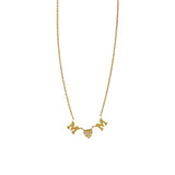 Customized Diamond Heart and Gold Initial Necklace