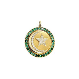 Diamond Crecent Moon and Star Charm