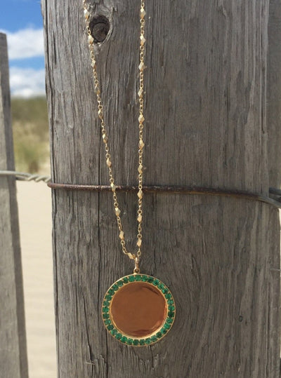 Custom Engraved Emerald Pendant