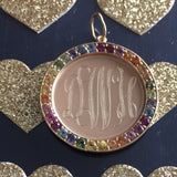 Custom Heirloom Multi Sapphire Disc Pendant