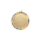 Custom Heirloom Multi Sapphire Disc Pendant