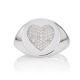 Diamond Heart Signet Ring