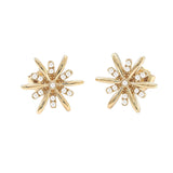 Diamond and Gold Sunburst Studs
