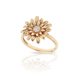 Gold Flower Diamond Ring