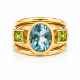 Mint Tourmaline and Peridot Signature Ring