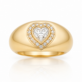 Emerald and Pink Sapphire Signature Heart Ring