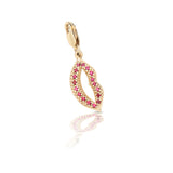 14k Gold Lip Charm with Ruby or Diamond