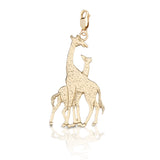 14k Gold Two Giraffes Charm