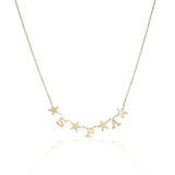 Custom Initial Necklace with Heart or Star Accents