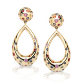 Multi Sapphire Door Knocker Earrings