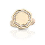 Diamond Octagon Signet Ring