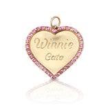 Custom Heirloom Heart Pendant with Pink Sapphires
