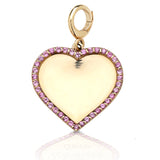 Custom Heirloom Heart Pendant with Pink Sapphires