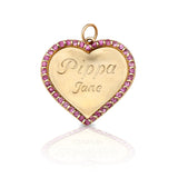 Custom Heirloom Heart Pendant with Pink Sapphires