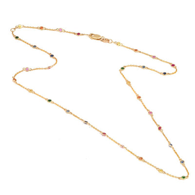 Multi Sapphire Chain Necklace