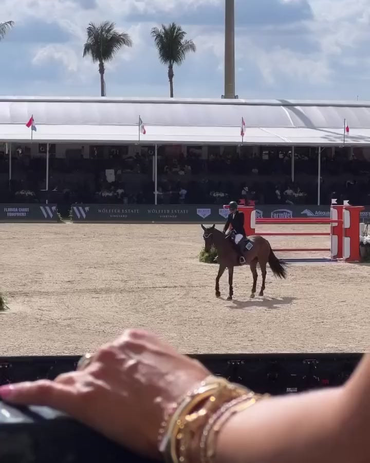 Emily and Ashley ringside at the Winter Equestrian Festival in Wellington