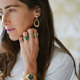 Multi Sapphire Door Knocker Earrings