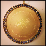 Custom Heirloom Blue Sapphire Disc Pendant