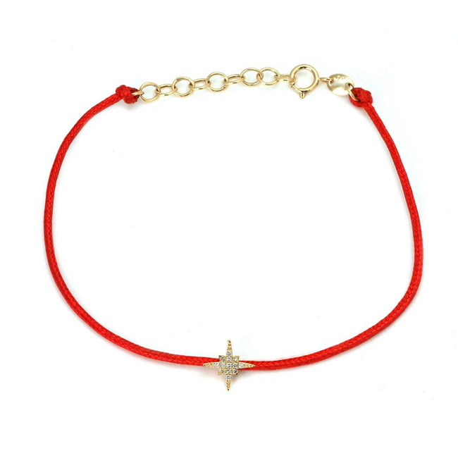 Cord Bracelet With Diamond North Star