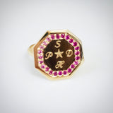 Diamond Octagon Signet Ring