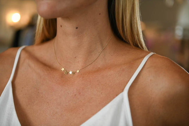 Customized Gold Star and Initial Necklace