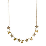 Customized Diamond Star and Gold Initial Necklace