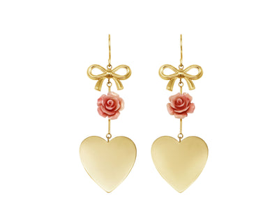 Bow and Heart Earrings