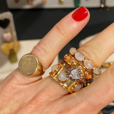 Oval Stone Stack Ring