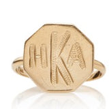 Diamond Octagon Signet Ring