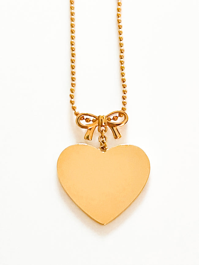 Bow & Heart Dangle Necklace