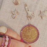 Custom Heirloom Pink Sapphire Disc Pendant