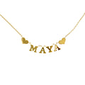 Customized Name Necklace with 2 Hearts