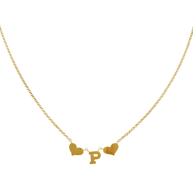 Customized Name Necklace with 2 Hearts