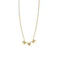 Customized Diamond Heart and Gold Initial Necklace