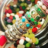 Oval Stone Stack Ring
