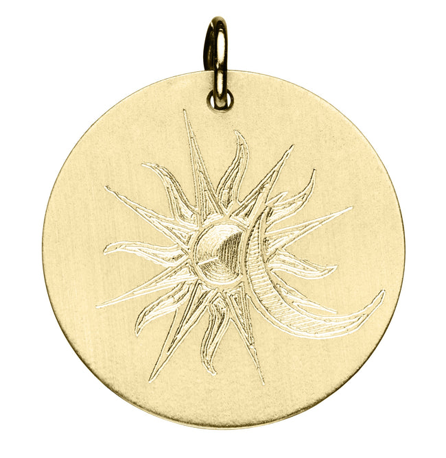 Engraved Sun & Moon Disc