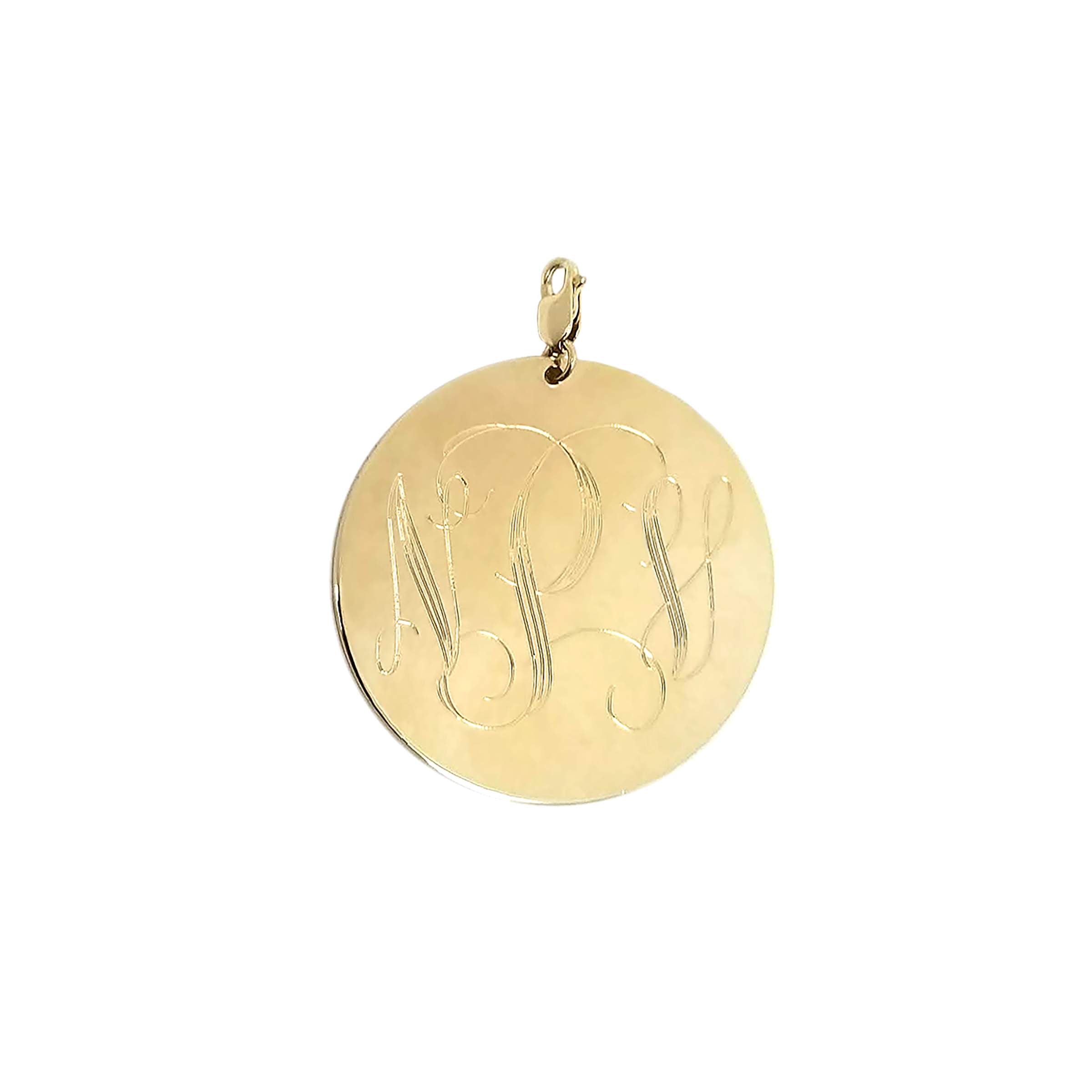 Engravable Gold Vermeil Monogram Disc Necklace