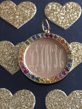 Custom Engraved Multi Sapphire Pendant