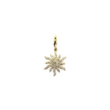 14k Diamond Sunburst Charm