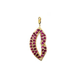 14k Gold Lip Charm with Ruby or Diamond