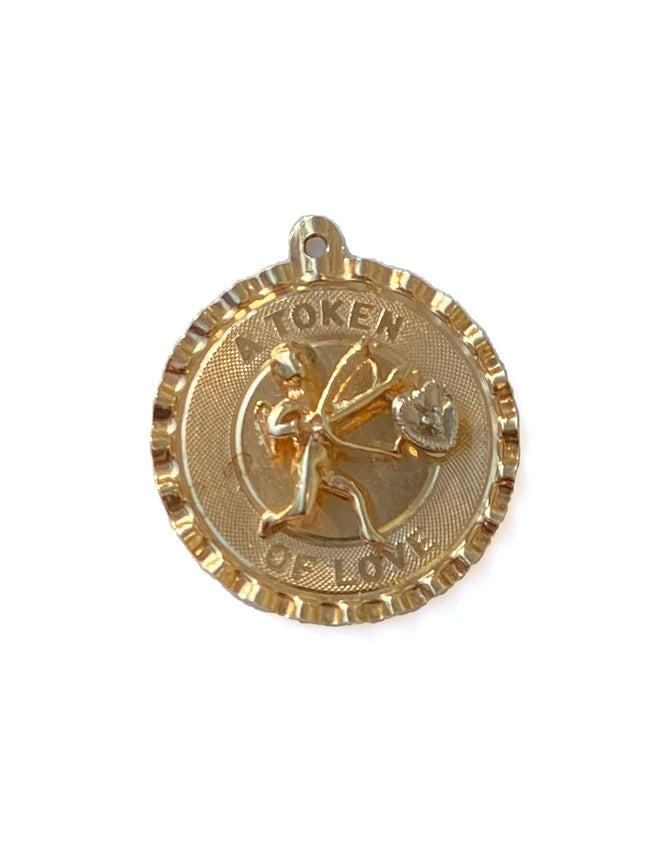 Vintage Gold Token Of My Love Charm