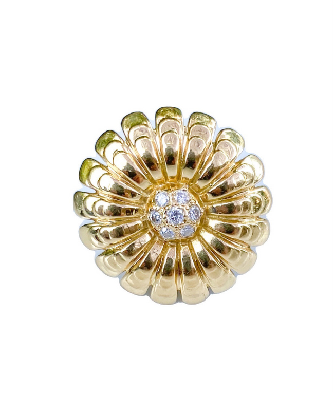 Gold and Diamond Flower Ring